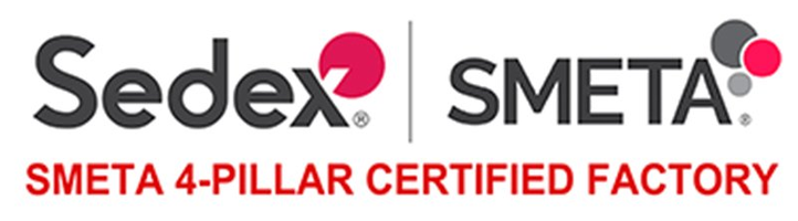 Sedex SMETA 4-Pillar certified factory mark