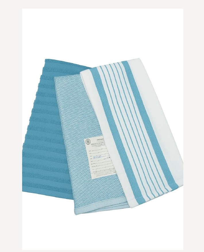 100% cotton kitchen towel, heavier weight blue stripe