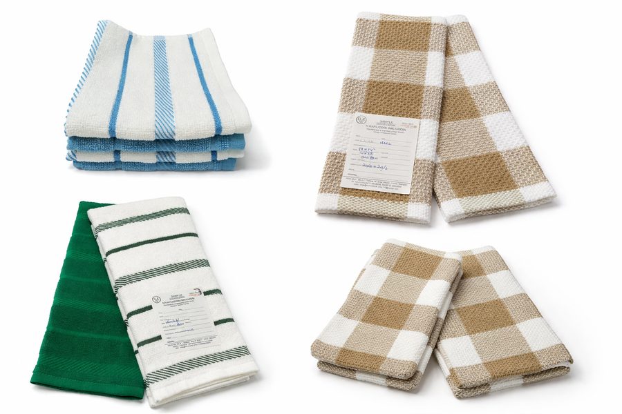 HRW kitchen towel range in stripe and check