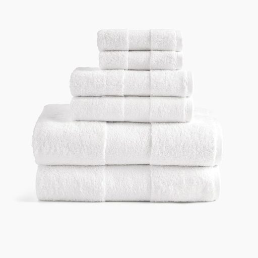 Premium white hospitality towel stack