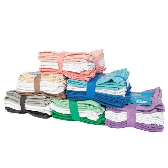 Cotton-rich terry popcorn wash pack in multiple colors