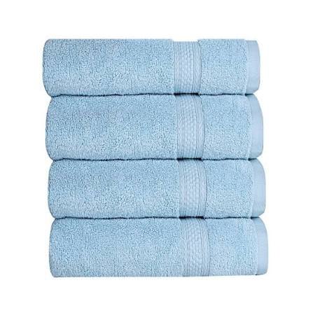 Zero-twist wash cloth 6-piece pack, stacked, pale blue